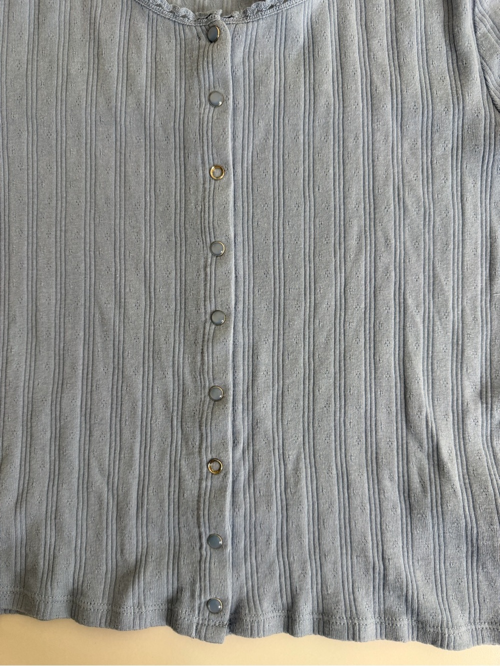Light Blue Ribbed Button Cardigan‎ - Picture 13 of 13